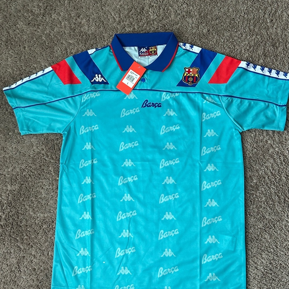 Kappa Barca Teal Soccer Jersey